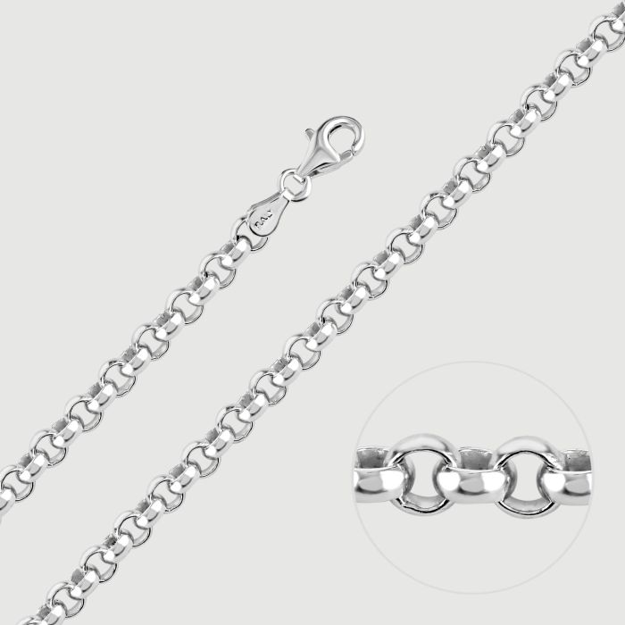 Sterling Silver 5mm Belcher Bracelet with Chain