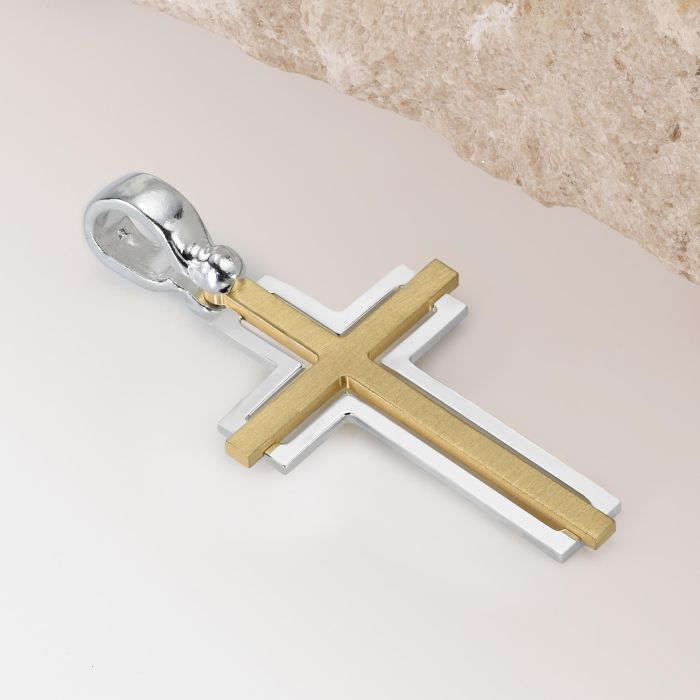 Gold Plated on Sterling Silver Cross Pendant