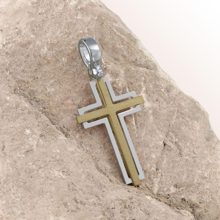 Gold Plated on Sterling Silver Cross Pendant