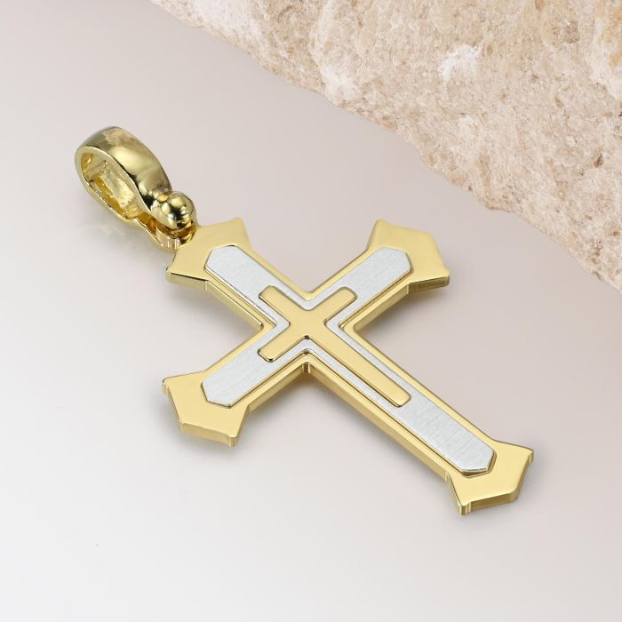 Gold Plated on Sterling Silver Cleche Cross Pendant