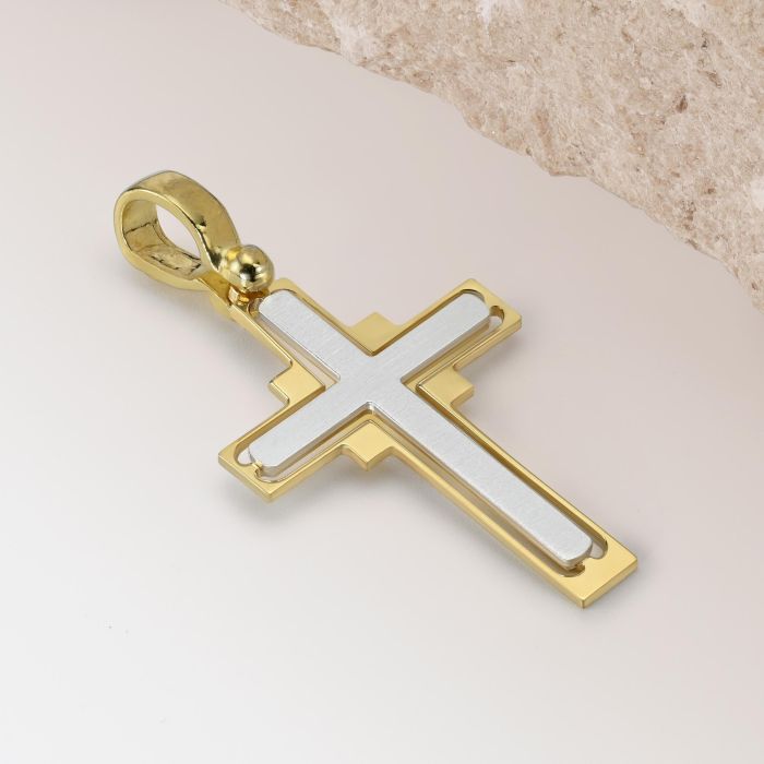 Gold Plated on Sterling Silver Cross Pendant