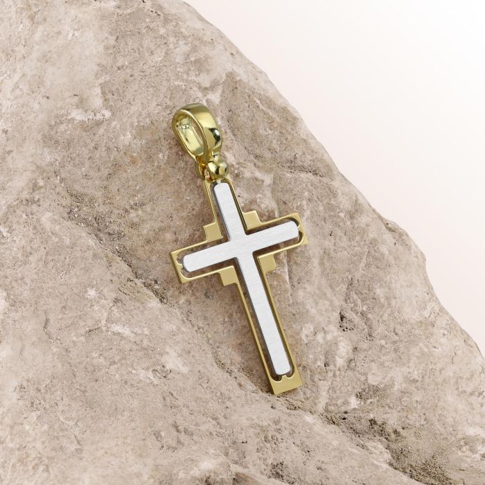 Gold Plated on Sterling Silver Cross Pendant