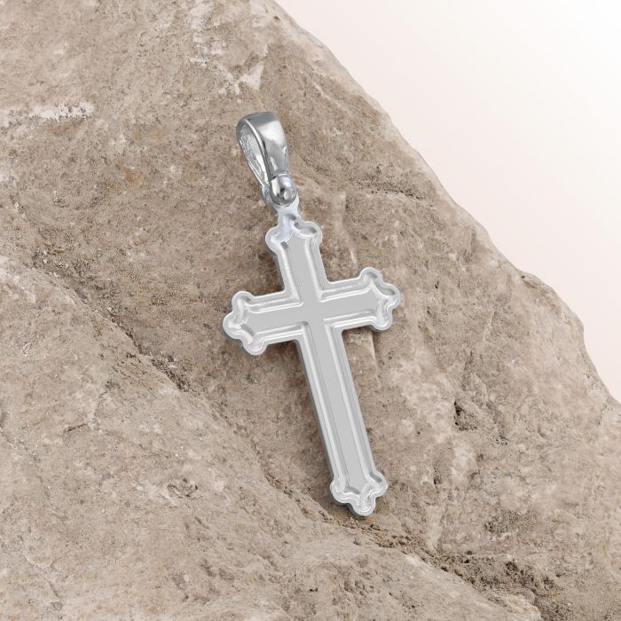 Sterling Silver Budded Cross Pendant