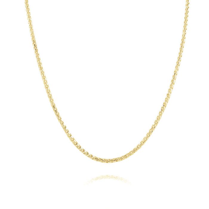  9ct Yellow Gold Plated 2mm Rounded Box Chain Necklace