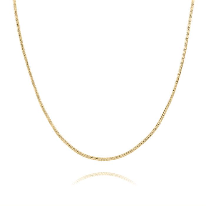  9ct Yellow Gold Plated 1.1mm Foxtail Chain  Necklace