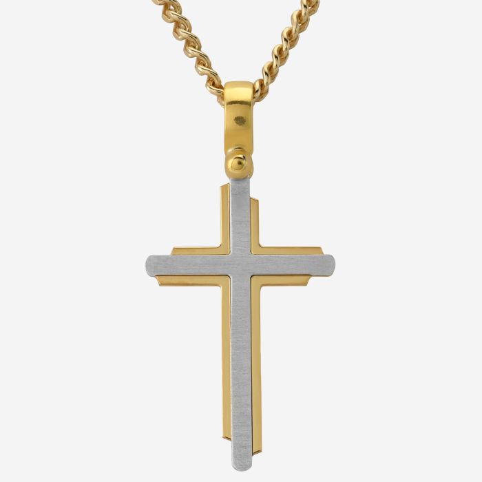 Gold Plated on Sterling Silver Cross Necklace