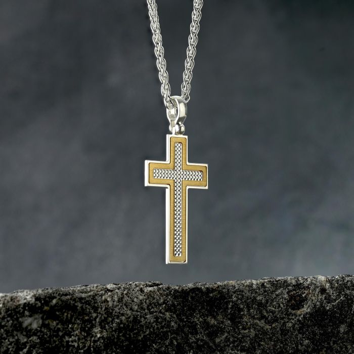 Gold Plated on Sterling Silver Cross Necklace