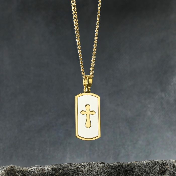 Gold Plated on Sterling Silver Cross Necklace