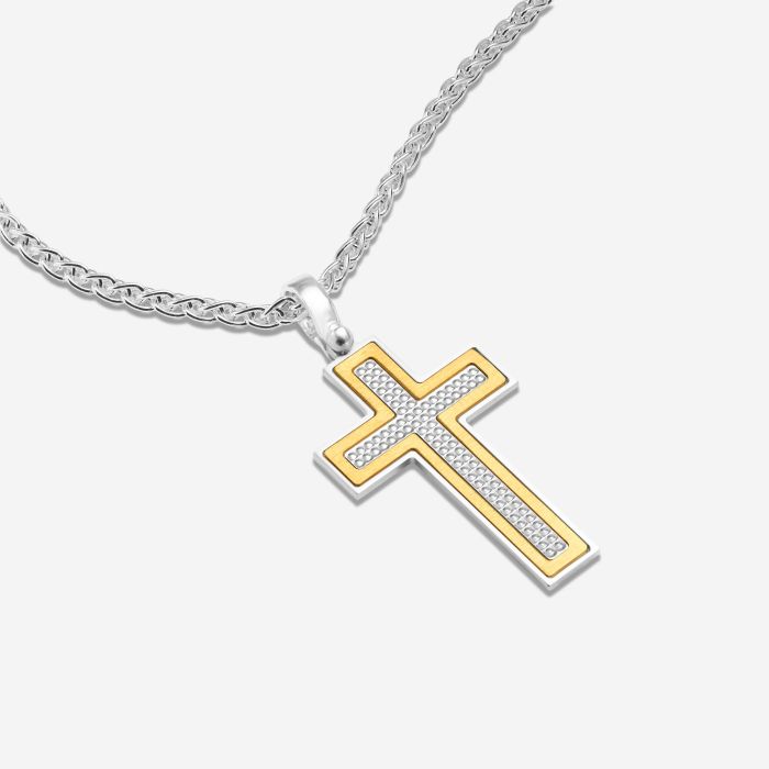 Gold Plated on Sterling Silver Cross Necklace