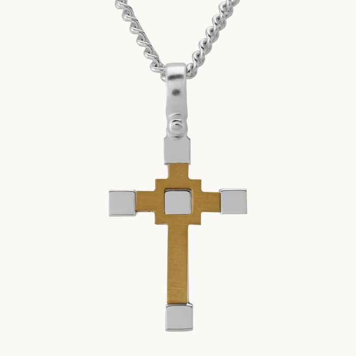 Gold Plated on Sterling Silver Cross Necklace