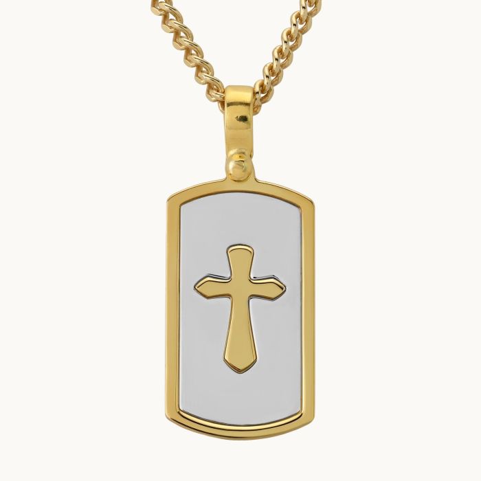 Gold Plated on Sterling Silver Cross Necklace