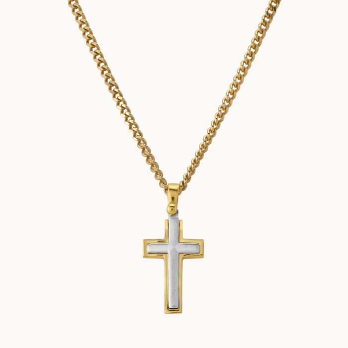 Gold Plated on Sterling Silver Cross Necklace