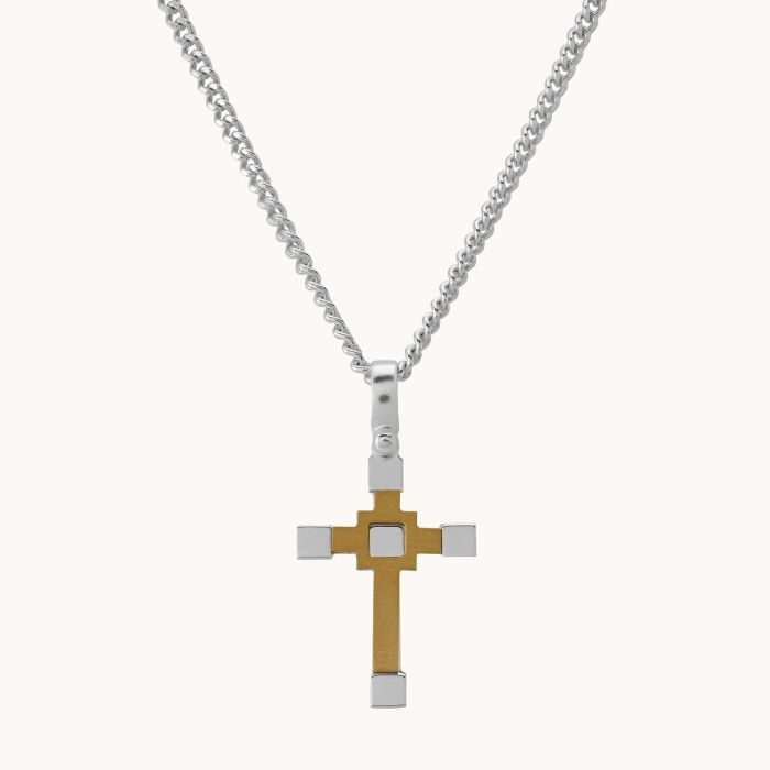 Gold Plated on Sterling Silver Cross Necklace