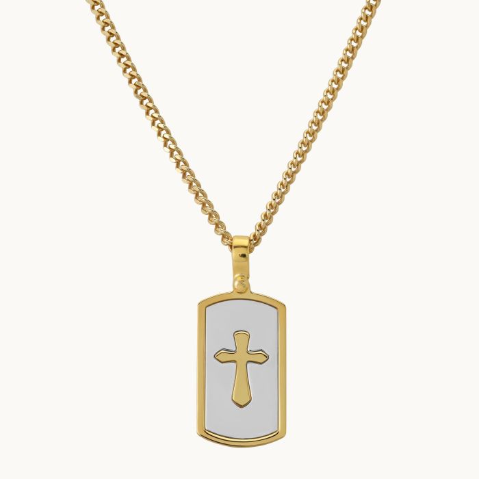 Gold Plated on Sterling Silver Cross Necklace