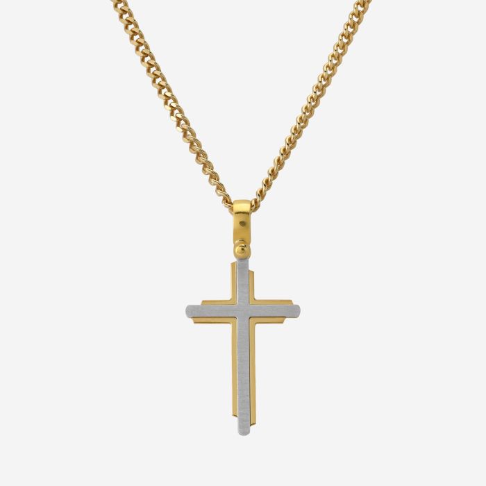 Gold Plated on Sterling Silver Cross Necklace