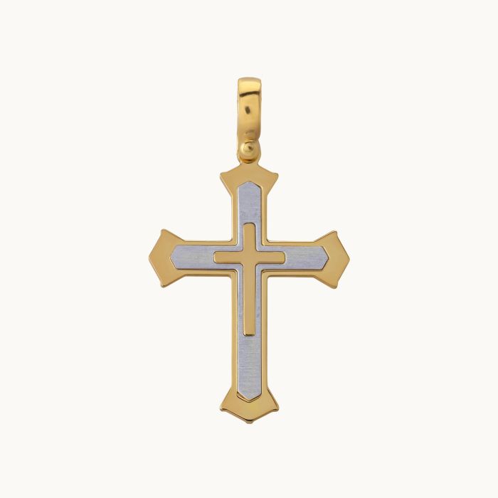 Gold Plated on Sterling Silver Cleche Cross Pendant