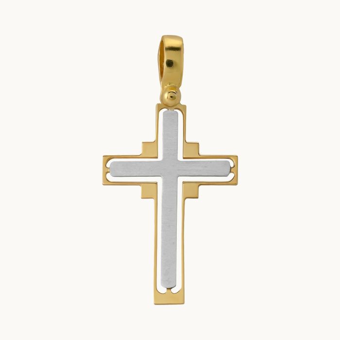 Gold Plated on Sterling Silver Cross Pendant