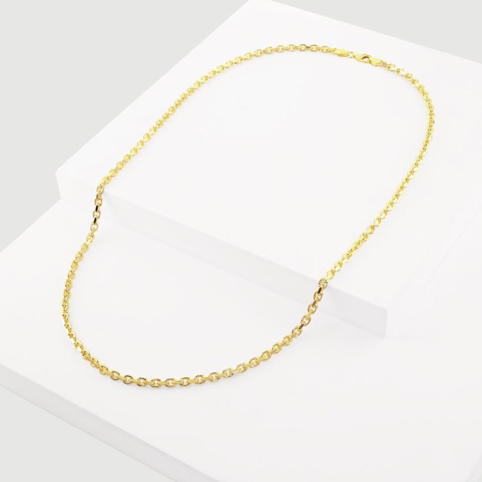 9ct Gold Plated Sterling Silver 3mm Anchor Chain