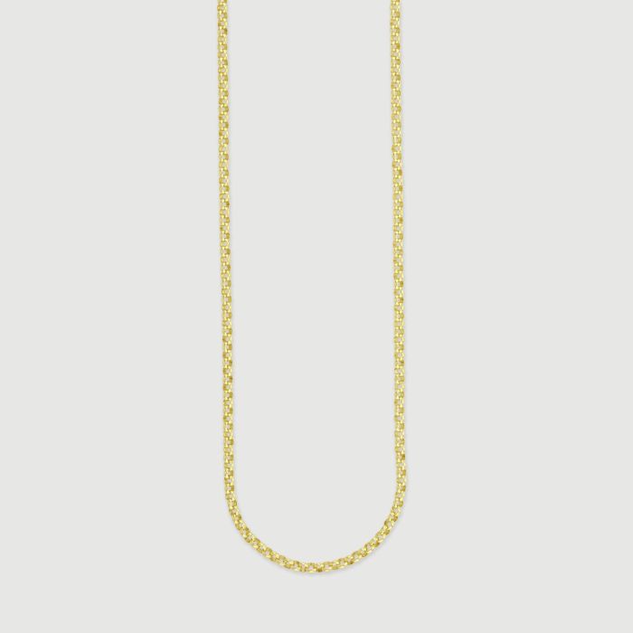 9ct Yellow Gold Plated Sterling Silver 2.6mm Belcher Bracelet with Chain