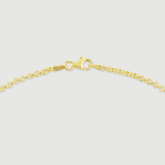 9ct Yellow Gold Plated Sterling Silver 2.6mm Belcher Bracelet with Chain