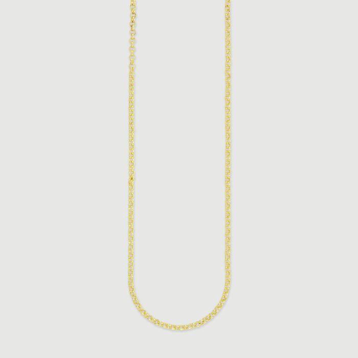 9ct Yellow Gold Plated Sterling Silver 2.3mm Belcher Chain