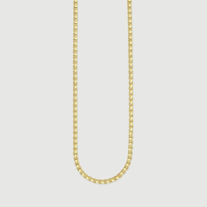 9ct Gold Plated Sterling Silver 2.8mm Box Chain Necklace