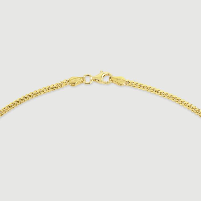 9ct Yellow Gold Plated Sterling Silver 2.7mm Diamond Cut Cuban Chain