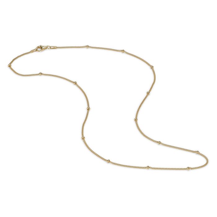 Gold Plated Sterling Silver Satellite Chain Necklace