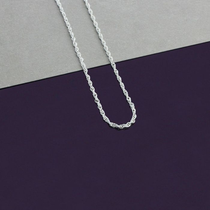 Sterling Silver 1.5mm Loose Rope Prince Of Wales Chain Necklace