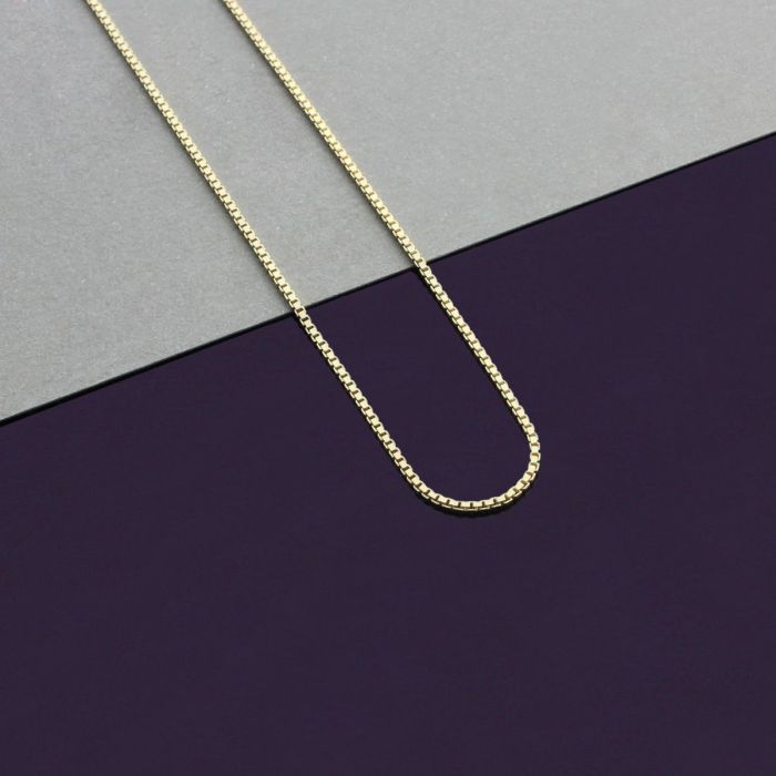 9ct Yellow Gold Plated 1mm Box Chain Necklace