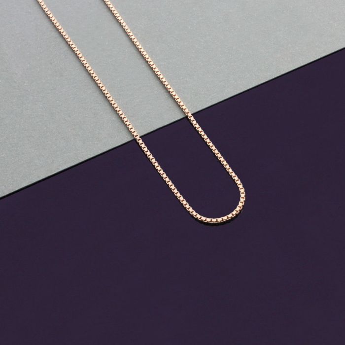 9ct Rose Gold plated  1mm Box Chain Necklace