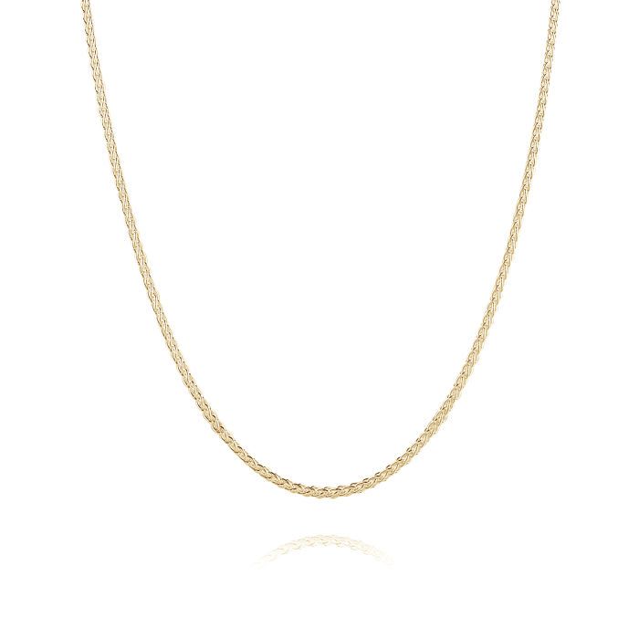  9ct Yellow Gold Plated 1.3mm Spiga Wheat Chain Necklace