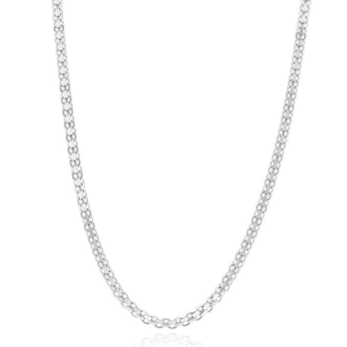 Sterling Silver 2.4mm Bismark Chain Necklace  