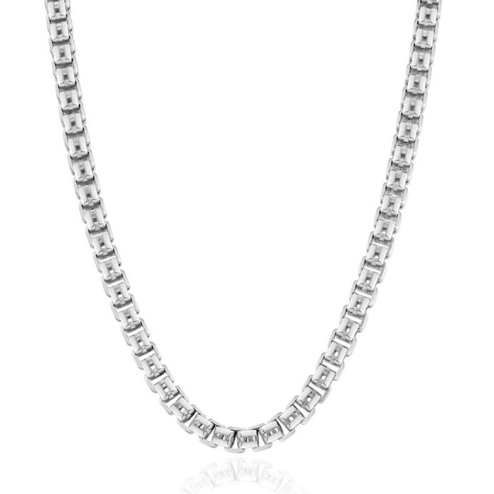 Sterling Silver 3.9mm Double Box Chain Necklace Diamond Cut