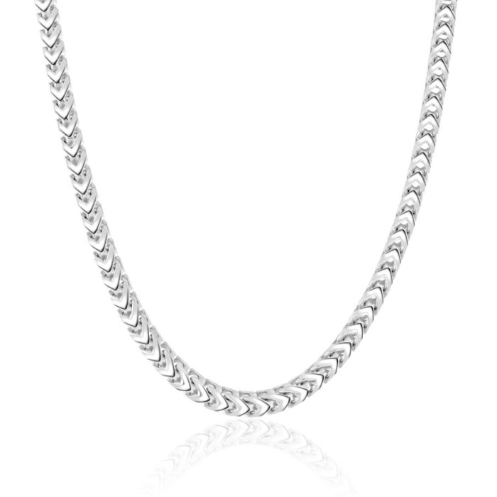 Sterling Silver 4mm Franco Chain Necklace  