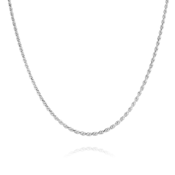 Mens sterling silver 2025 diamond cut rope chain