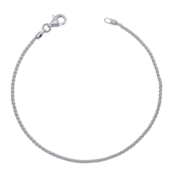 Sterling Silver 1.3mm Spiga Wheat Link Bracelet