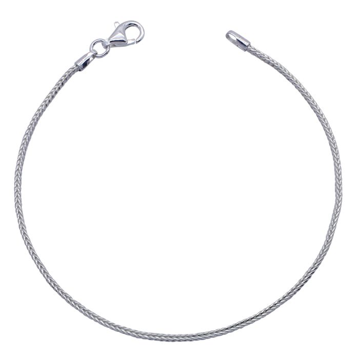 Sterling Silver 1.5mm Foxtail Bracelet with Chain