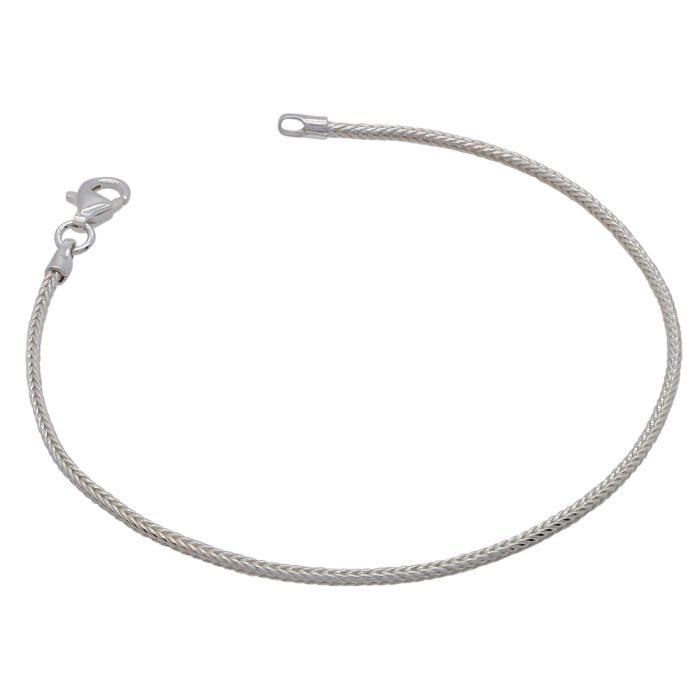 Sterling Silver 1.5mm Foxtail Bracelet with Chain