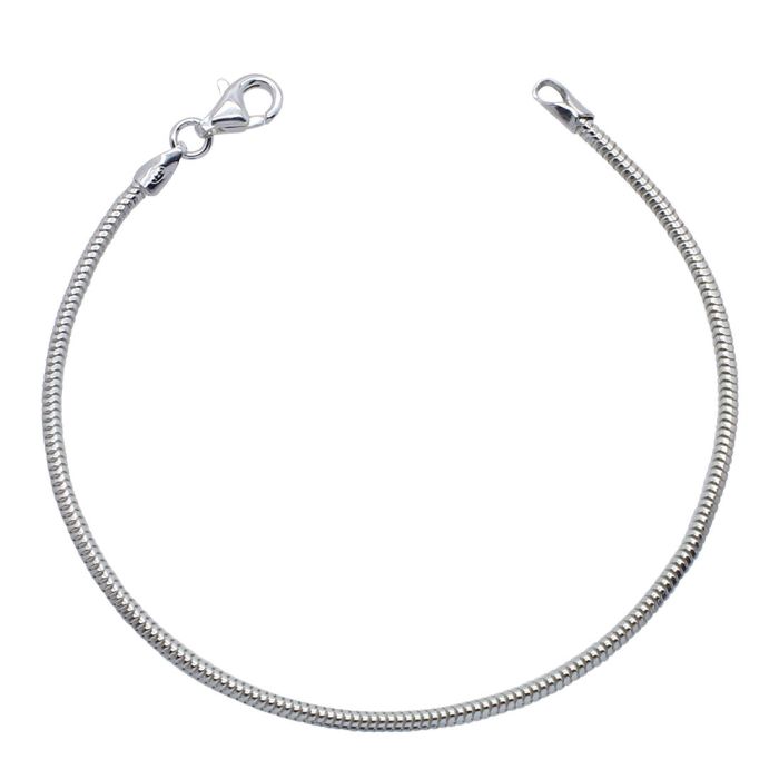 Sterling Silver 1.9mm Snake Link Bracelet with Chain