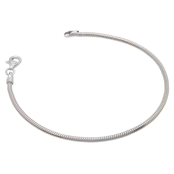 Sterling Silver 1.9mm Snake Link Bracelet with Chain