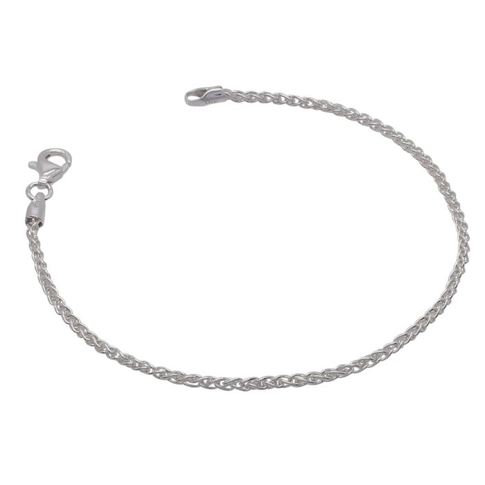 Sterling Silver 1.9mm Spiga Wheat Link Bracelet