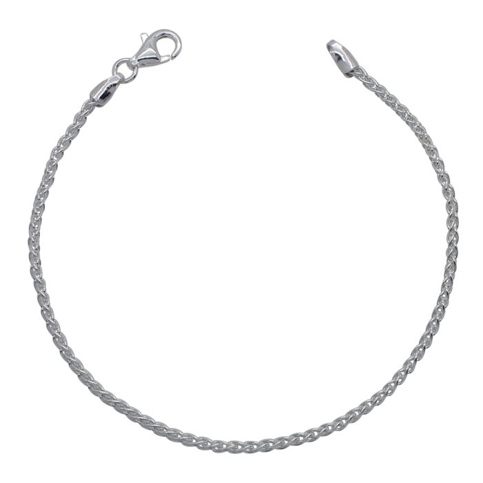 Sterling Silver 1.9mm Spiga Wheat Link Bracelet