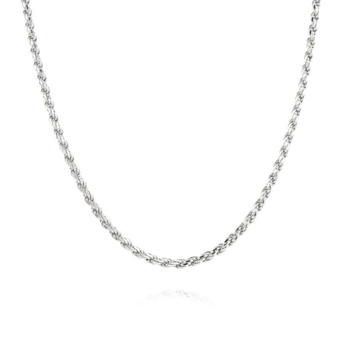 Sterling Silver 2.3mm Diamond Cut Rope Chain Necklace