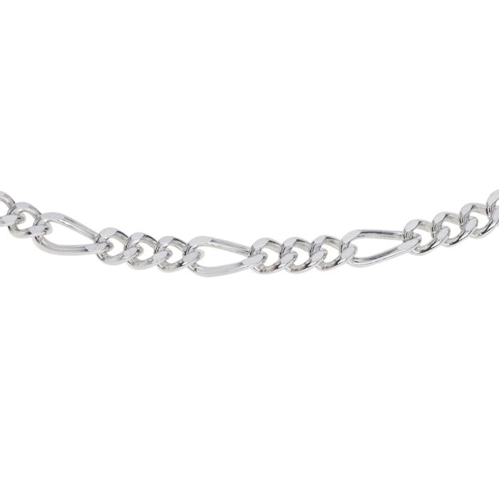 Sterling Silver 2mm Diamond Cut Figaro Link Bracelet