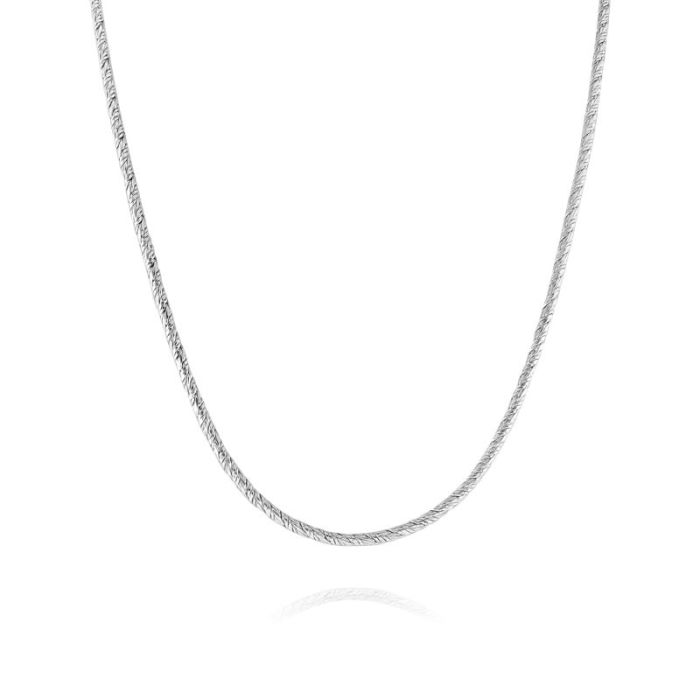 Sterling Silver 2mm Twisted Round Foxtail Chain Necklace