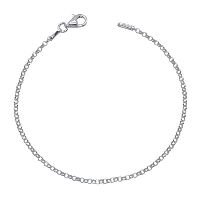 Sterling Silver 2mm Belcher Link Bracelet with Chain