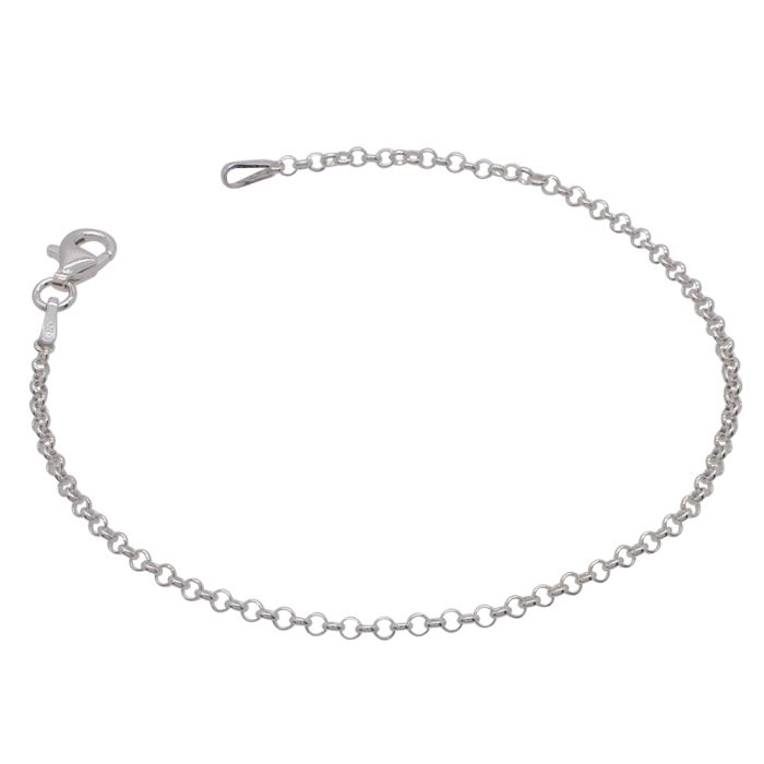 Sterling Silver 2mm Belcher Link Bracelet with Chain