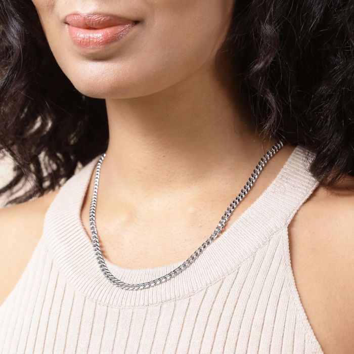 Sterling Silver 4.3mm Diamond Cut Curb Link Bracelet with Chain