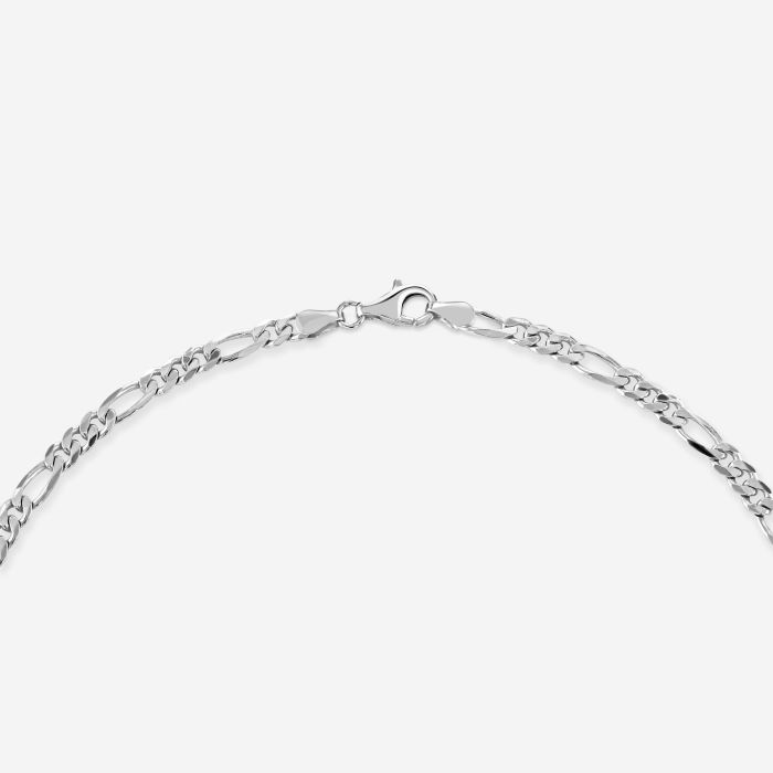 Sterling Silver 4.5mm Diamond Cut Figaro Chain Necklace